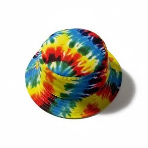 Free Authority Bucket Hat Multi Color Tie Dye Retro Festival Cotton Blend S/L‎